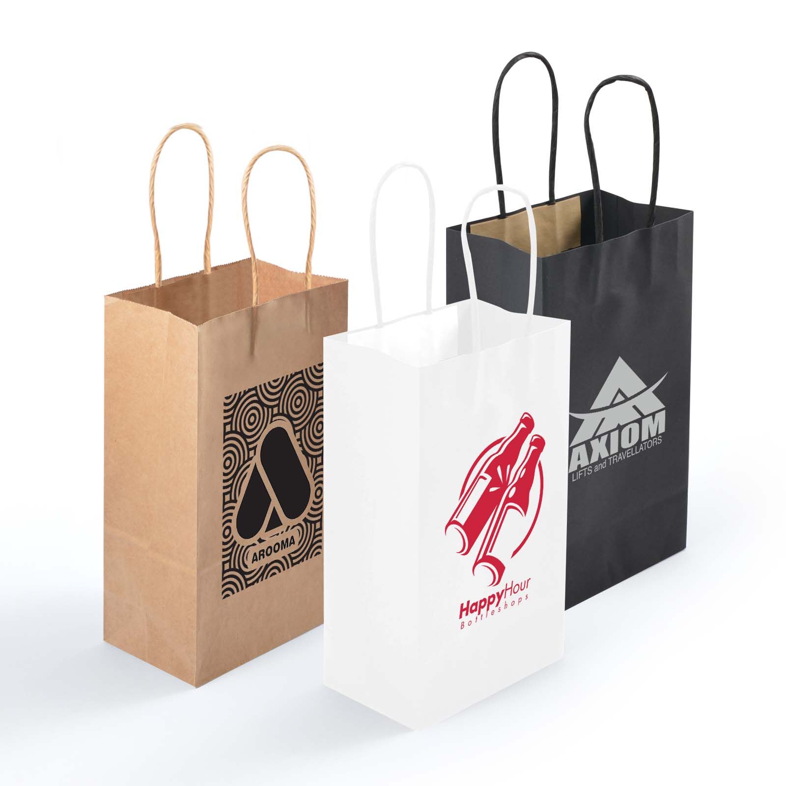 Custom branded Paper Bags Featuring Heat Transfer Vinyl Printing