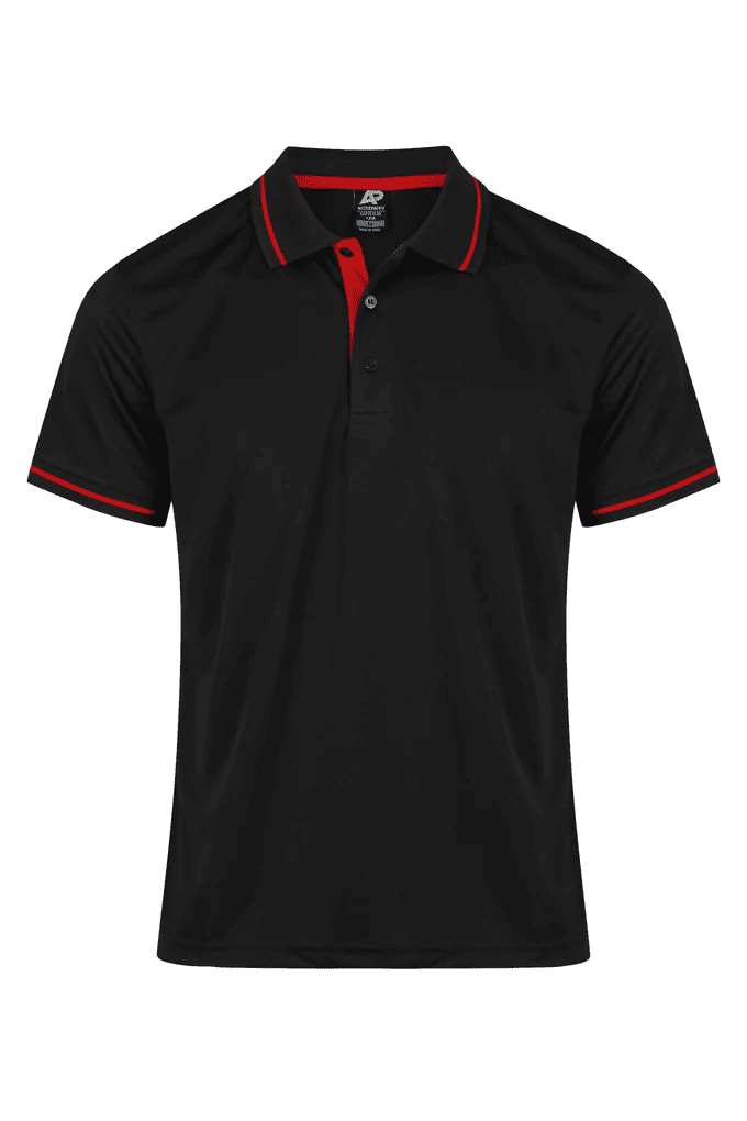 Aussie Pacific Cottesloe Mens Polos Black Red