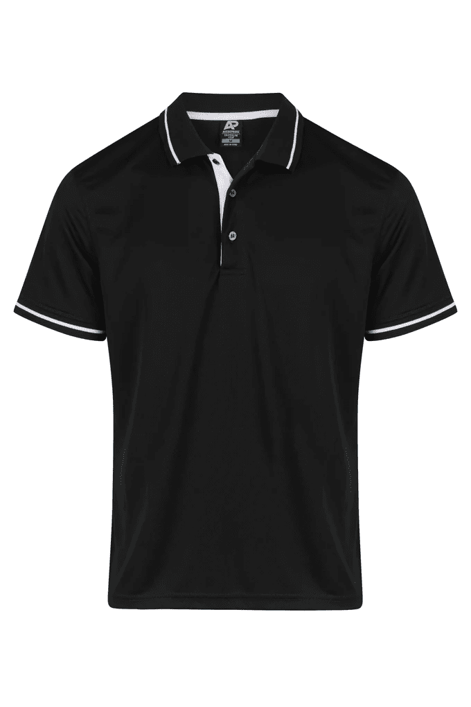 Aussie Pacific Cottesloe Mens Polos Black White