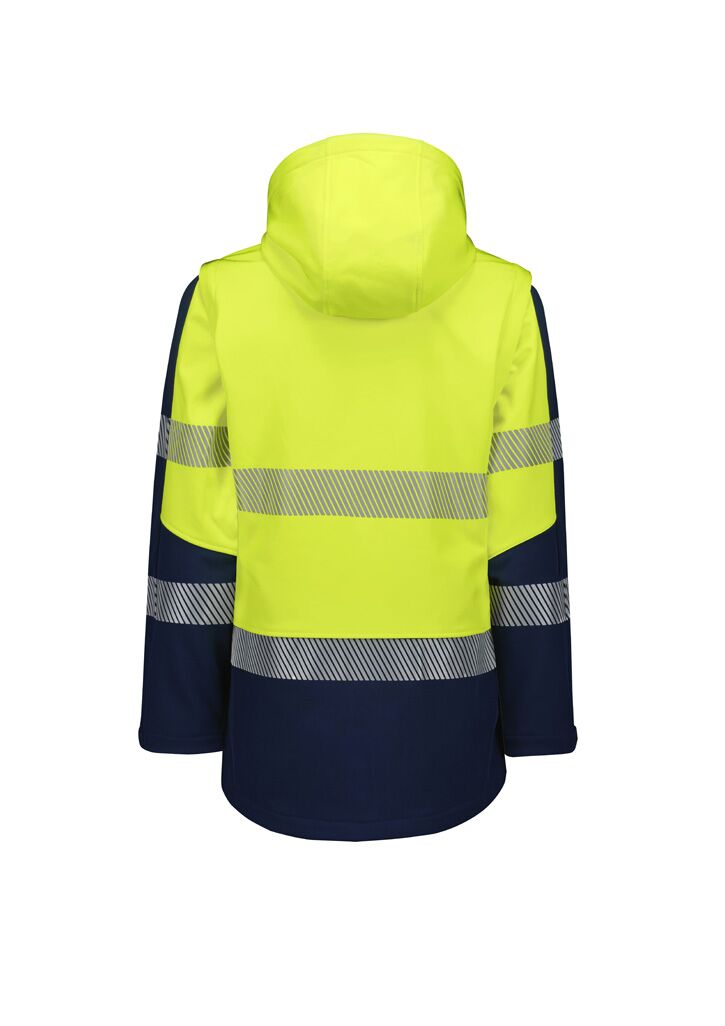 ZJ753_Yellow_Navy_Syzmik Womens Streetworx 2 In 1 Stretch Softshell Jacket Bk ZJ753_Yellow_Navy_Syzmik