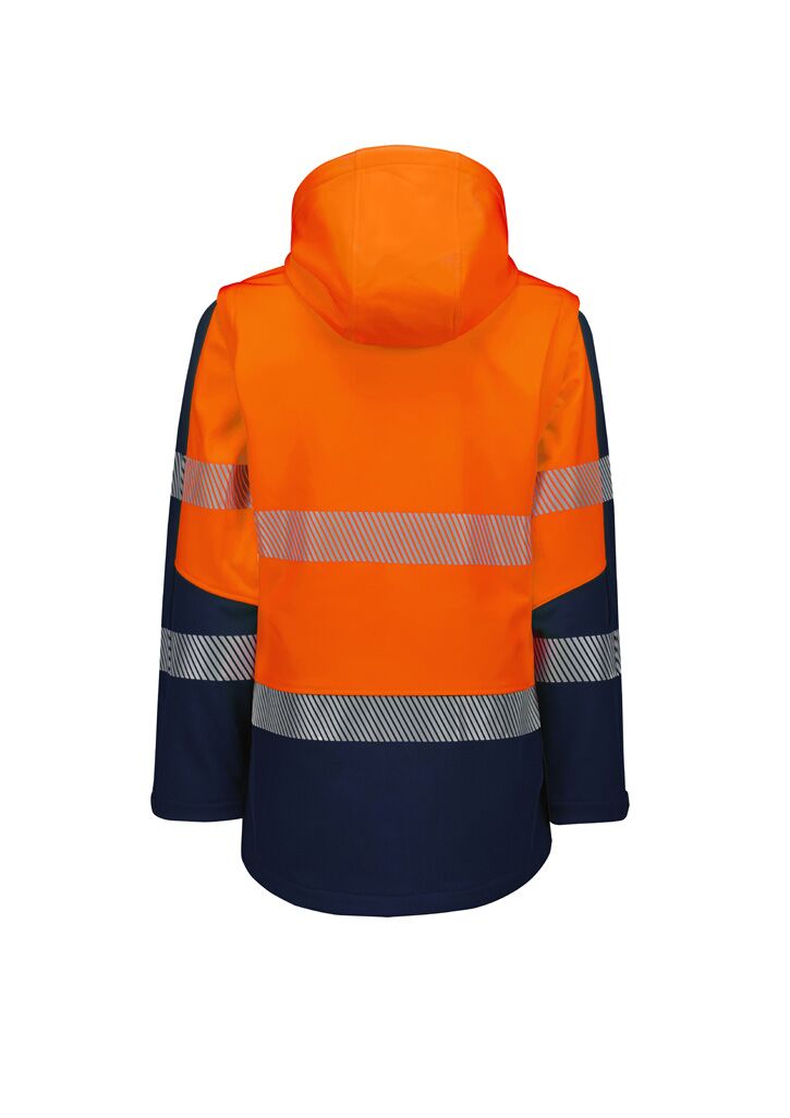 ZJ753_Orange_Navy_Syzmik Womens Streetworx 2 In 1 Stretch Softshell Jacket BK ZJ753_Orange_Navy_Syzmik Womens Streetworx 2 In 1 Stretch Softshell Jacket BK