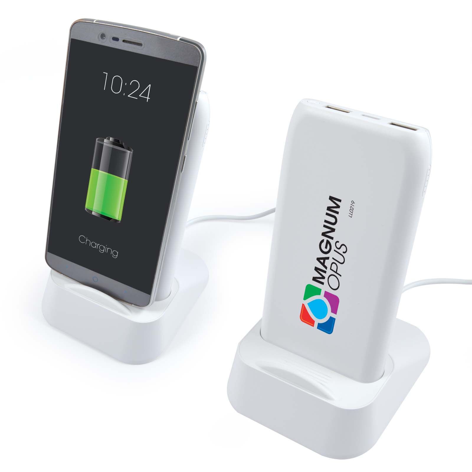 A powerbank with logo in detailed heat transfer vinyl and UV printing A powerbank with logo in detailed heat transfer vinyl and UV printing