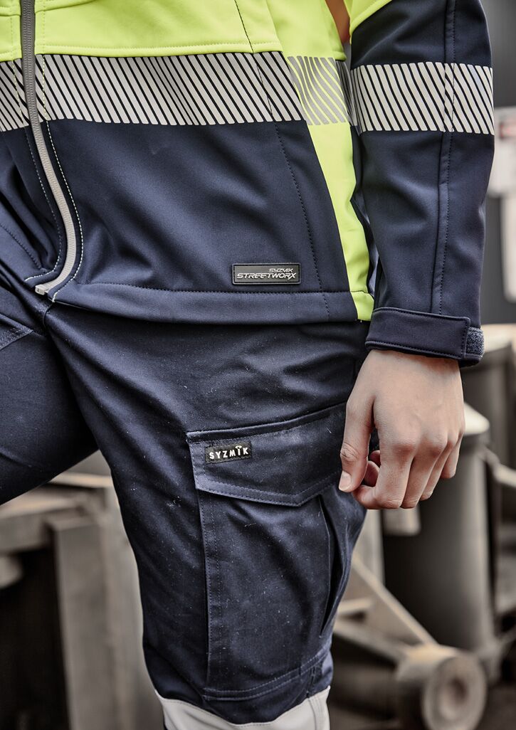 ZJ753_Talent_Yellow_Navy_Syzmik Womens Streetworx 2 In 1 Stretch Softshell Jacket ZJ753_Talent_Yellow_Navy_Syzmik
