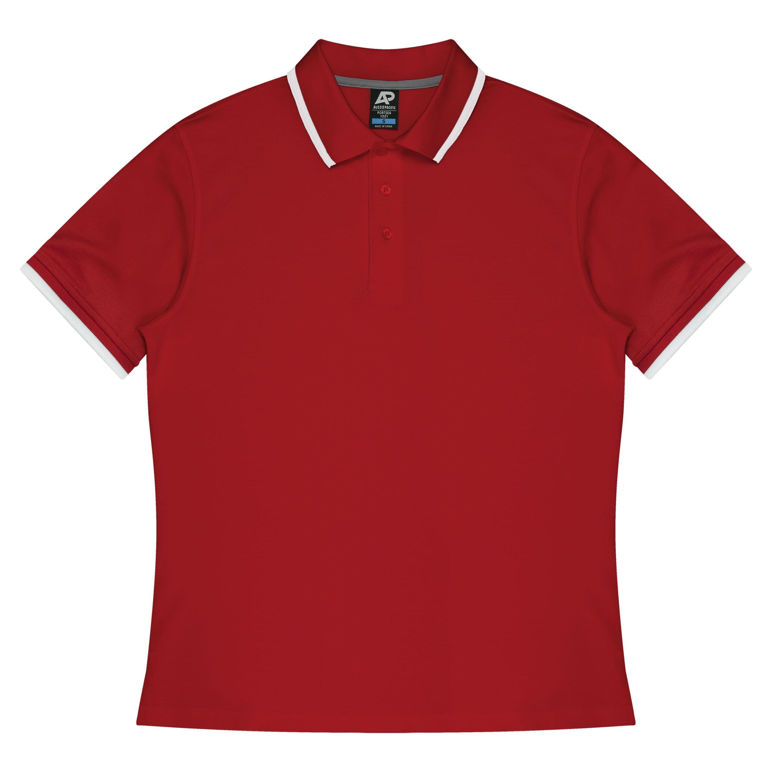 CBWM: Custom Men's Polo Striped Collar Shirt Printing & Embroidery – PORTSEA Red White -Front CBWM: Custom Men's Polo Striped Collar Shirt Printing & Embroidery – PORTSEA Red White -Front