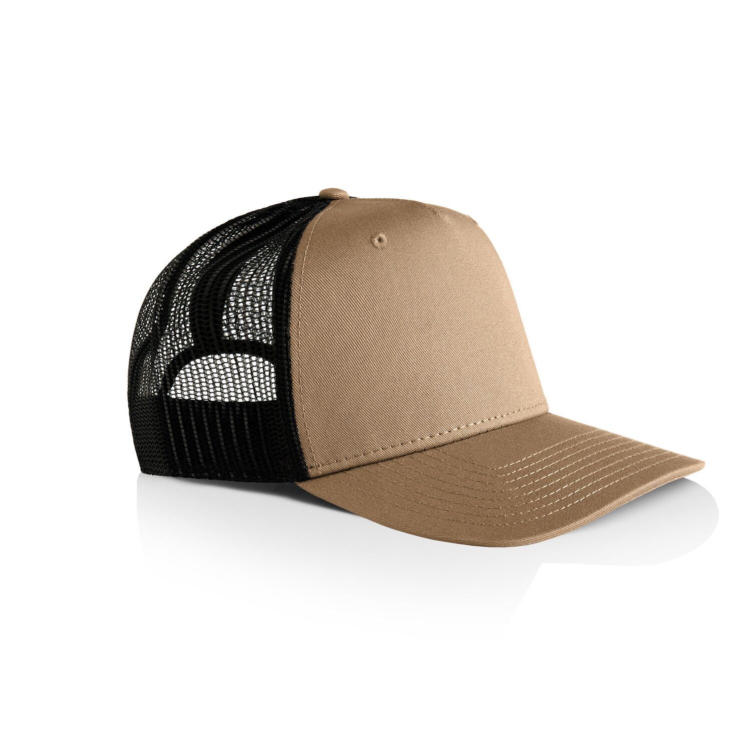 1110_AsColour Stock Contrast Trucker_KHAKI_BLACK_SIDE 1110_AsColour Stock Contrast Trucker_KHAKI_BLACK_SIDE