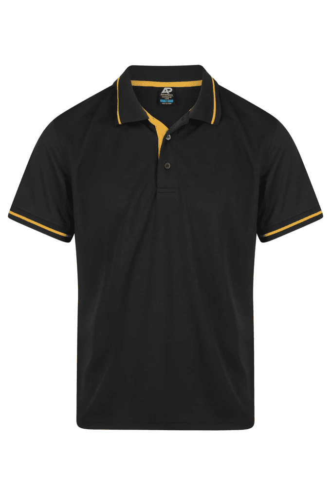 Aussie Pacific Cottesloe Mens Polos Black Gold Aussie Pacific Cottesloe Mens Polos Black Gold