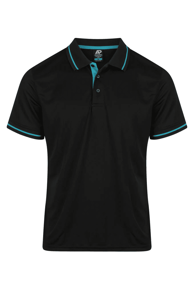 Aussie Pacific Cottesloe Mens Polos Black Teal Aussie Pacific Cottesloe Mens Polos Black Teal