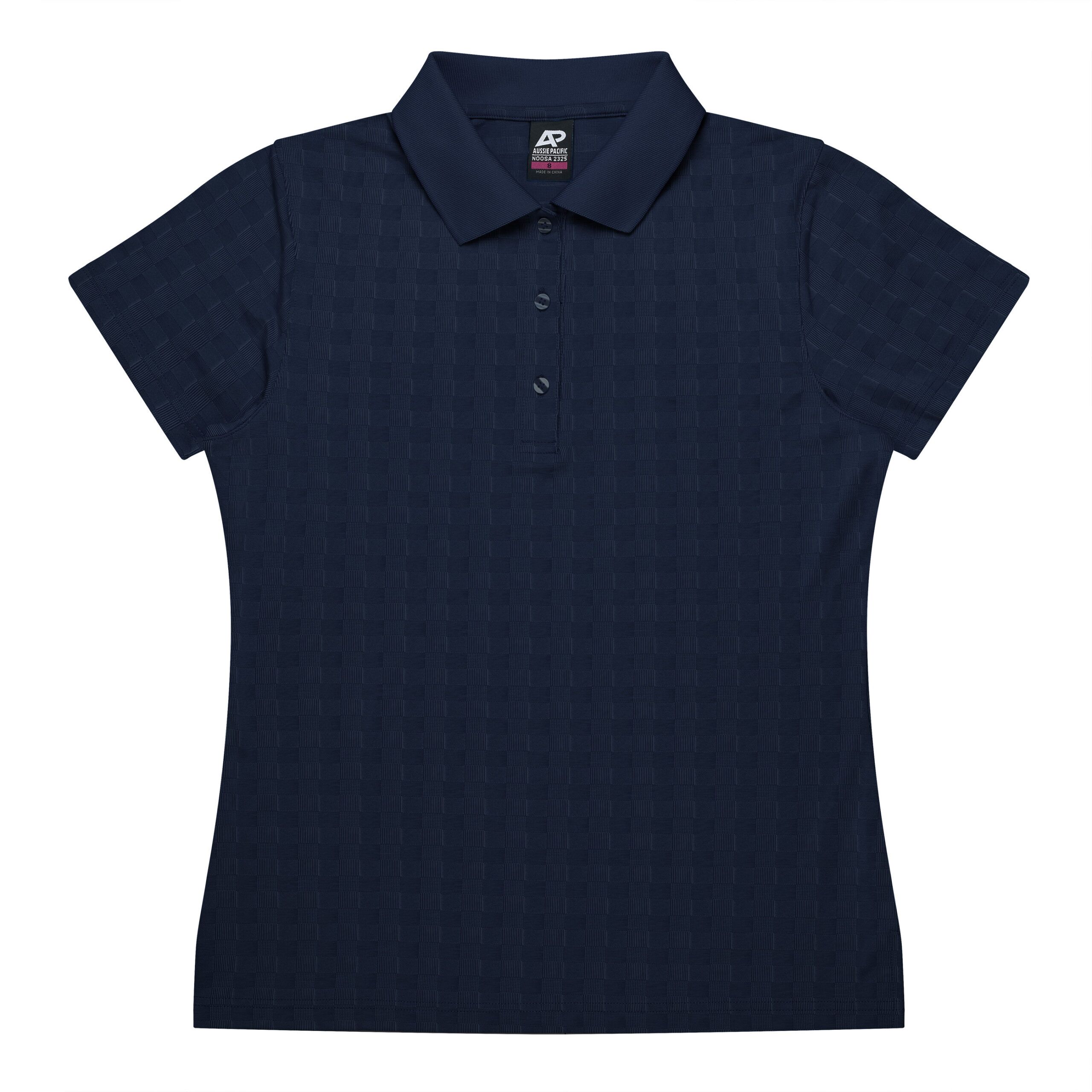 CBWM: Custom Women's Polo Shirt Printing & Embroidery – NOOSA Navy-Front CBWM: Custom Women's Polo Shirt Printing & Embroidery – NOOSA Navy-Front