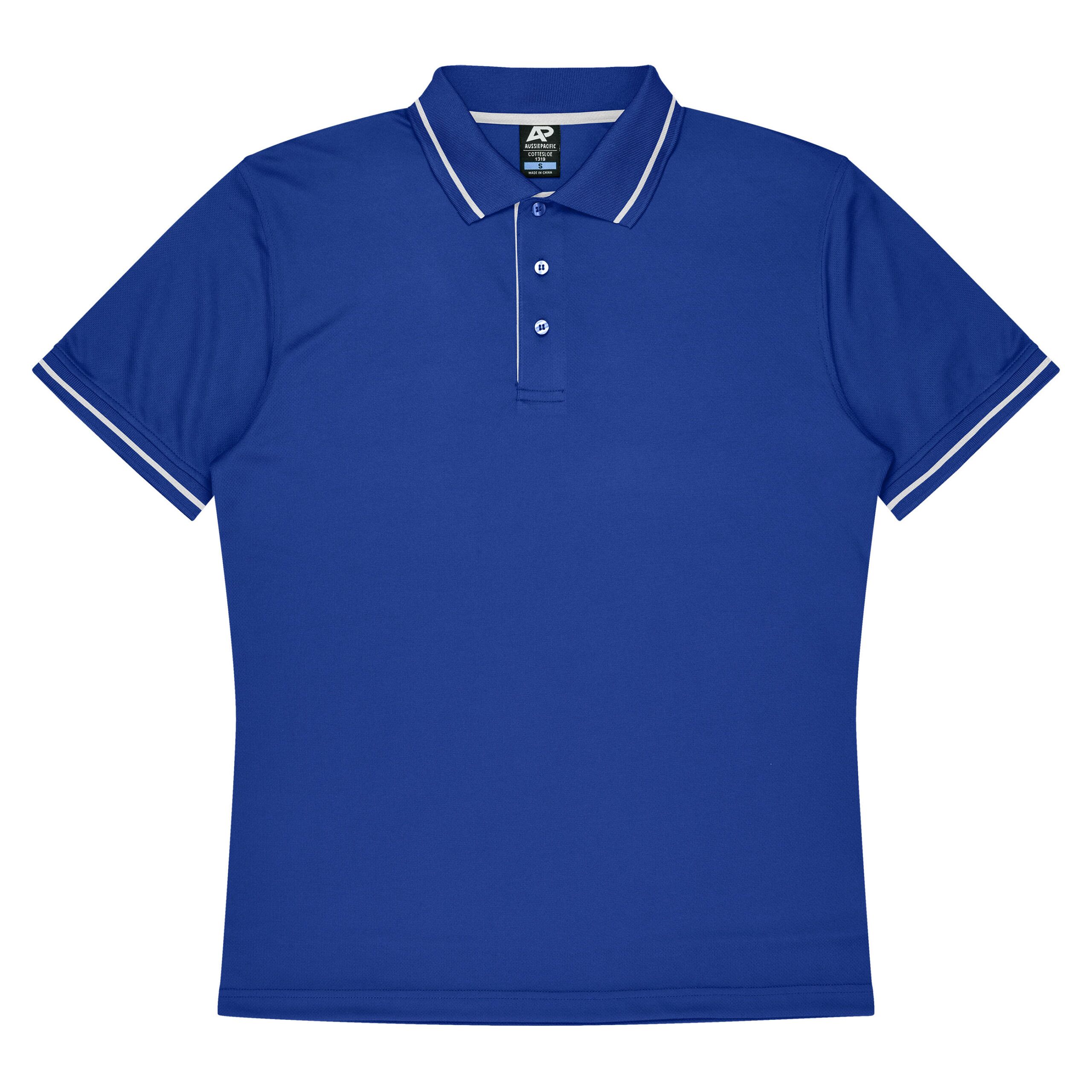CBWM: Polo - Cottesloe Royal-White Front for Shirt Printing and Embroidery needs CBWM: Polo - Cottesloe Royal-White Front for Shirt Printing and Embroidery needs