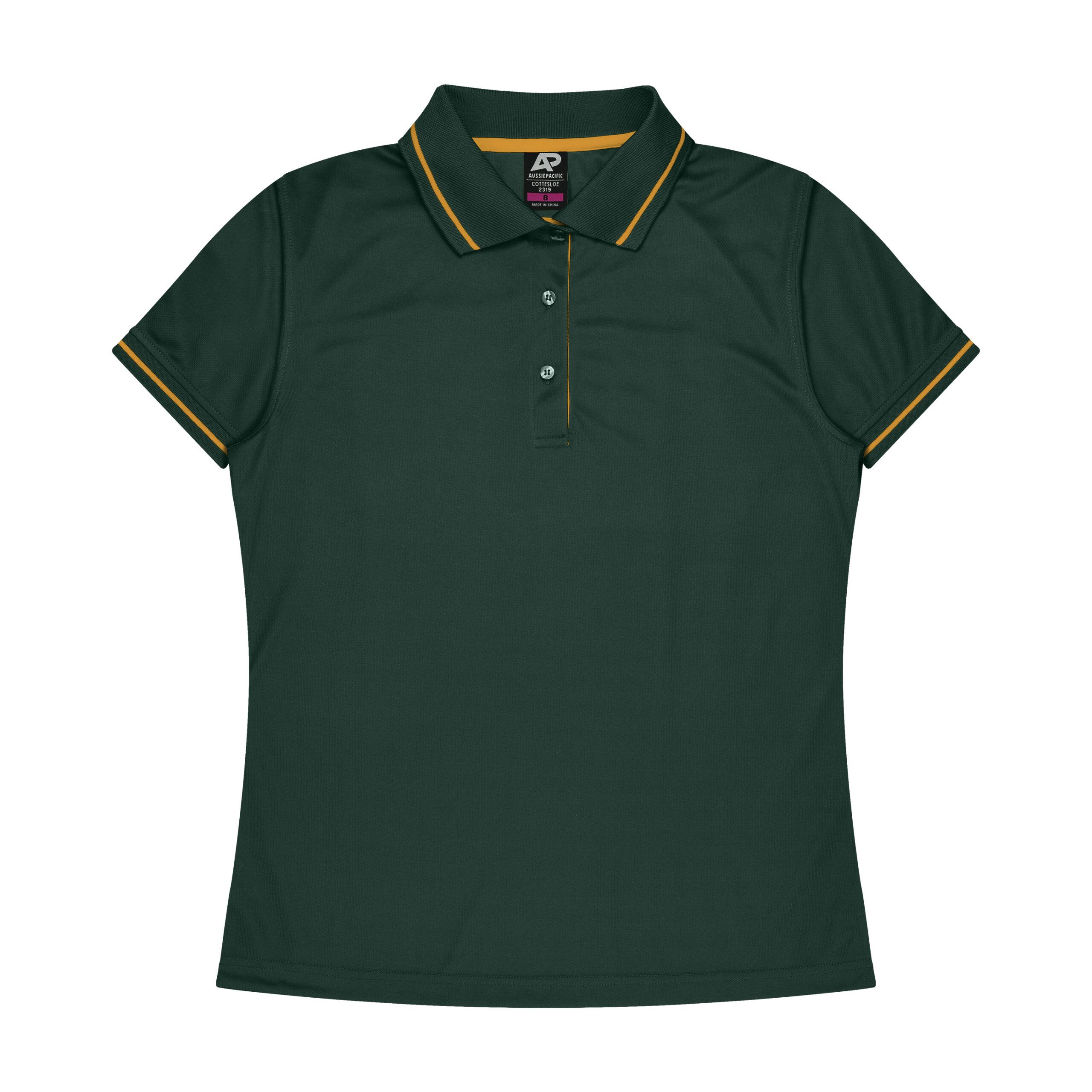 CBWM: Polo Shirt - Cottesloe Bottle-Gold Front for UV Printing and Embroidery designs CBWM: Polo Shirt - Cottesloe Bottle-Gold Front for UV Printing and Embroidery designs
