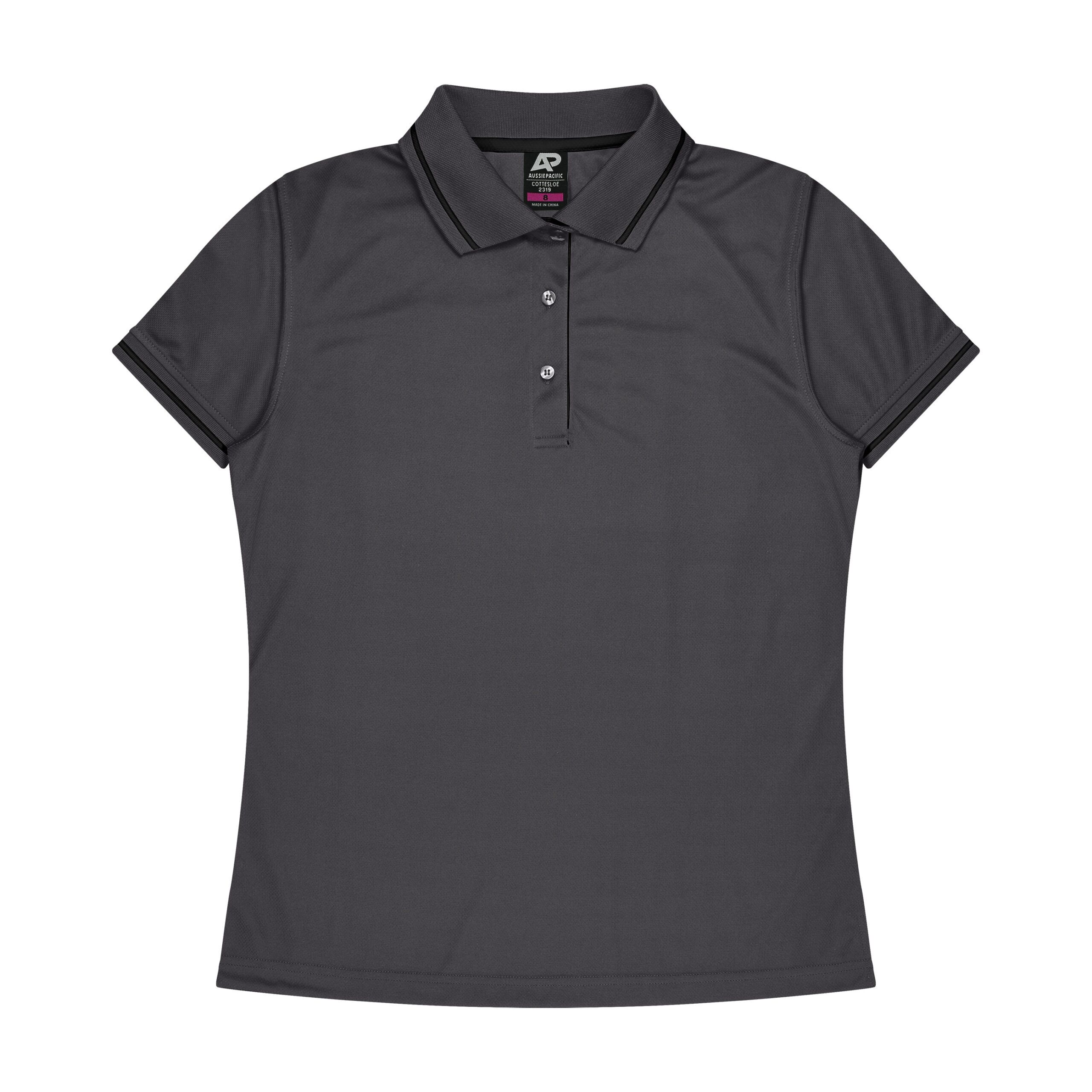 CBWM: Polo Shirt - Cottesloe Slate-Black Front for UV Printing and Embroidery designs CBWM: Polo Shirt - Cottesloe Slate-Black Front for UV Printing and Embroidery designs