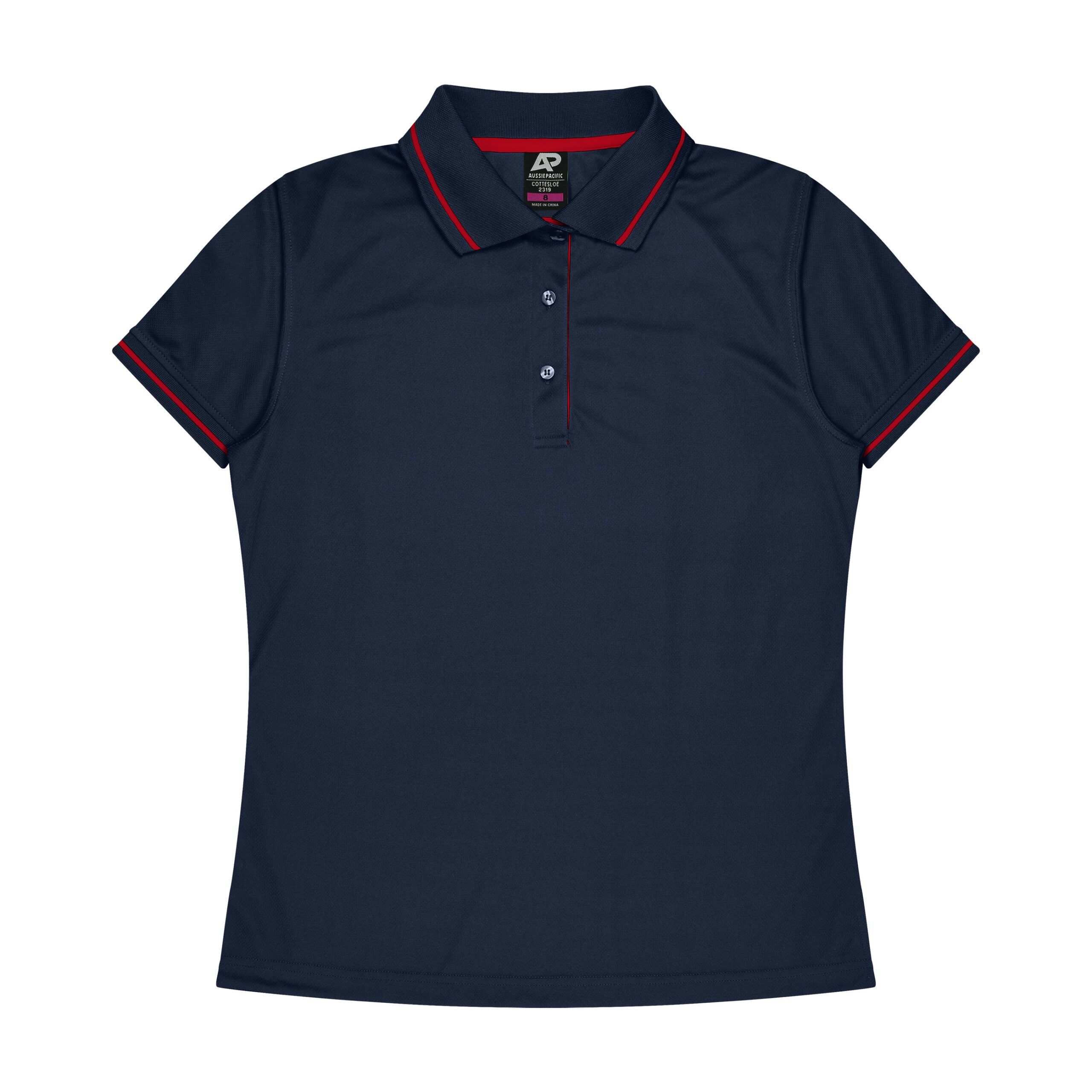 CBWM: Polo Shirt - Cottesloe Navy-Red Front for UV Printing and Embroidery designs CBWM: Polo Shirt - Cottesloe Navy-Red Front for UV Printing and Embroidery designs
